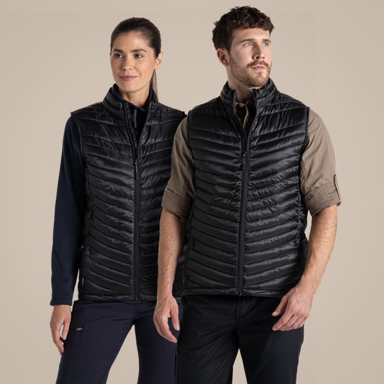 Rains Quilted Utility Gilet In Green