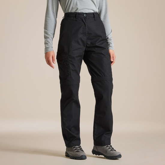Expert Womens Kiwi Convertible Trousers - Black | Craghoppers