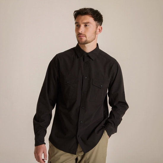 Expert Mens Kiwi Long Sleeved Shirt - Black | Craghoppers UK