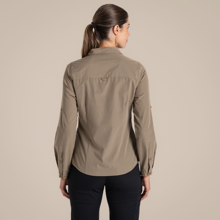 (クラグホッパーズ) Craghoppers レディース Expert Kiwi 半袖シャツ トップス RW8131 (ペブルブラウン) Langärmeliges Expert Kiwi-Shirt für Damen - Pebble