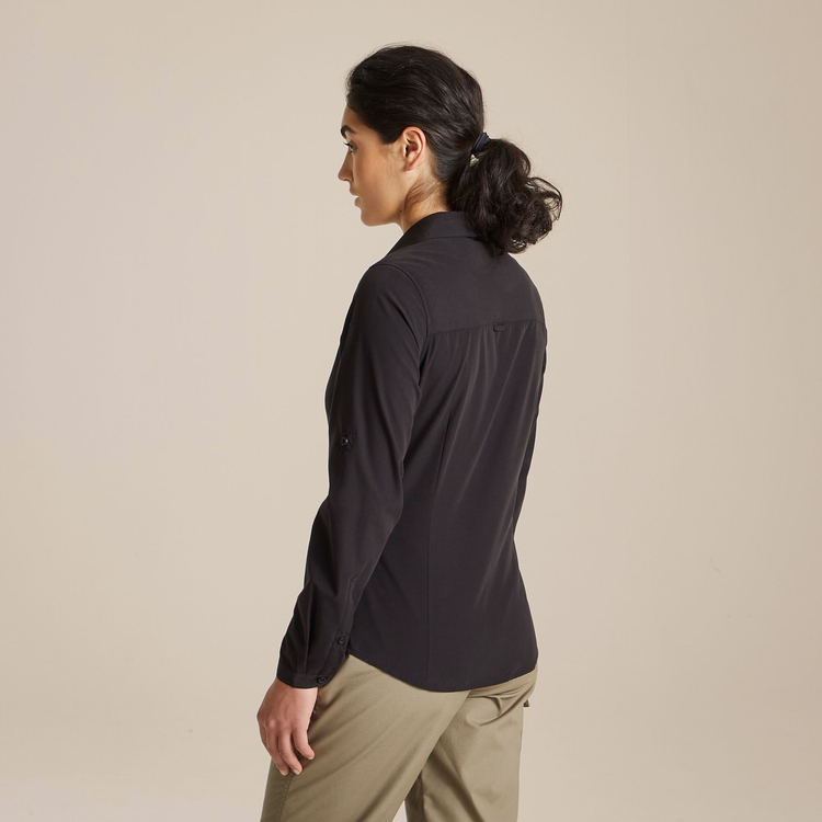 (クラグホッパーズ) Craghoppers レディース Expert Kiwi 長袖 アウトドアシャツ トップス PC4534 (シーダーグリーン) Expert Womens Kiwi Long Sleeved Shirt - Black | Craghoppers UK