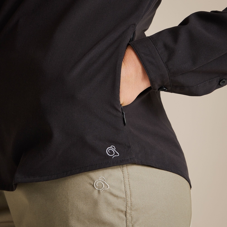 Expert Womens Kiwi Long Sleeved Shirt - Black | Craghoppers UK