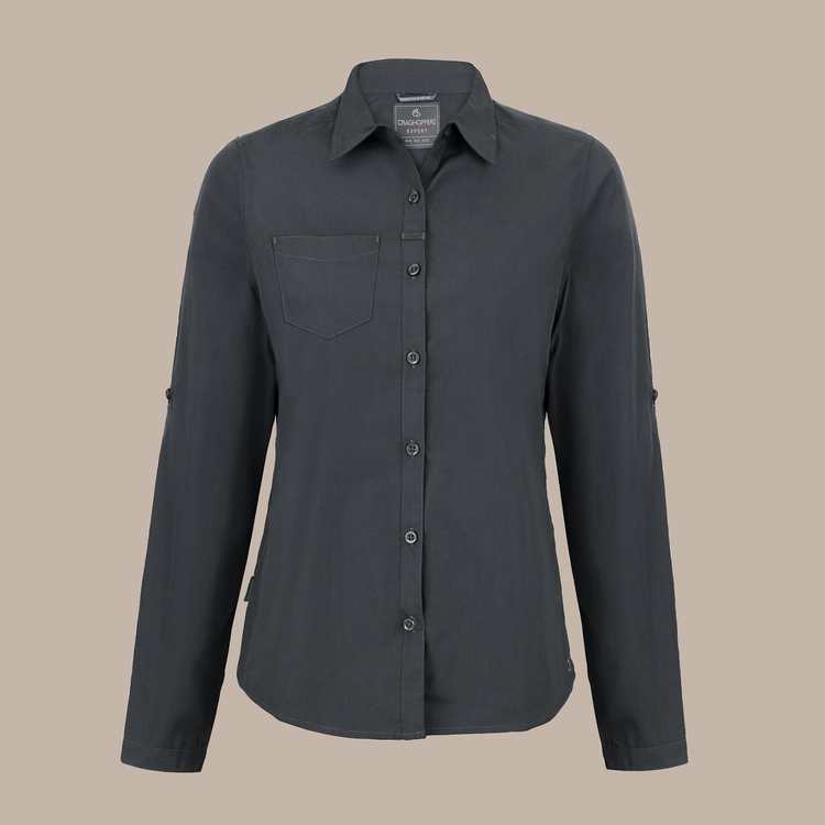 (クラグホッパーズ) Craghoppers レディース Expert Kiwi 半袖シャツ トップス RW8131 (ペブルブラウン) Expert Womens Kiwi Long Sleeved Shirt - Carbon Grey