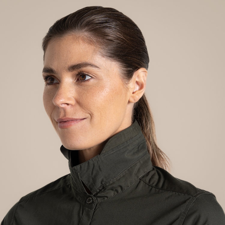 (クラグホッパーズ) Craghoppers レディース Expert Kiwi 長袖シャツ トップス RW8133 (ブラック) Expert Womens Kiwi Long Sleeved Shirt - Carbon Grey