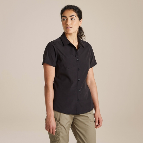 Craghoppers Expert Womens Kiwi Short Sleeved Shirt - Black