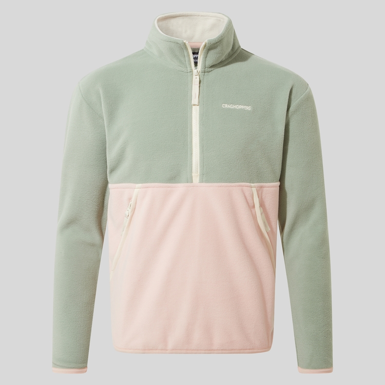 Kid s Valo Half Zip Fleece Meadow Haze Pink Dusk Craghoppers UK