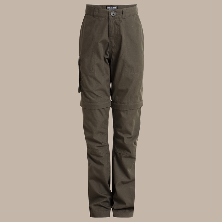 Kid's Kiwi Cargo II Convertible Trousers - Woodland Green