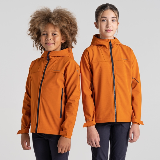 Kid s Landon Softshell Hooded Jacket Canyon Orange Craghoppers UK