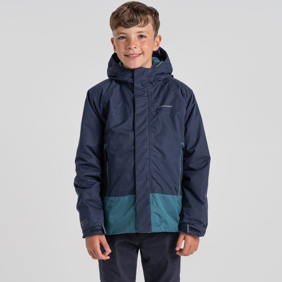 Kid s Harue Insulated Jacket Blue Navy Sacramento Green Craghoppers IE