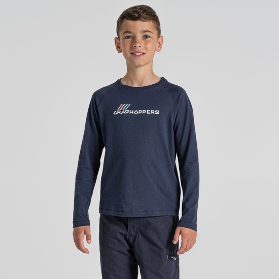 Kid's Bates Long Sleeved T-Shirt - Blue Navy Archive | Craghoppers UK