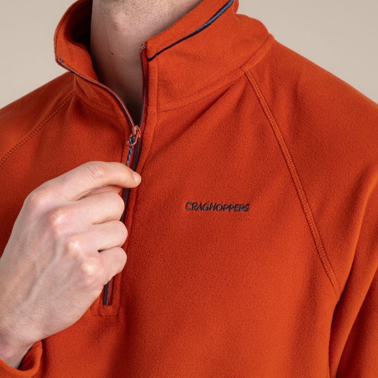 Men's Corey VI Half Zip Fleece - Carnelian Orange