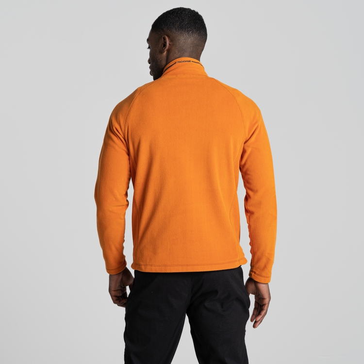 Orange half zip fleece store