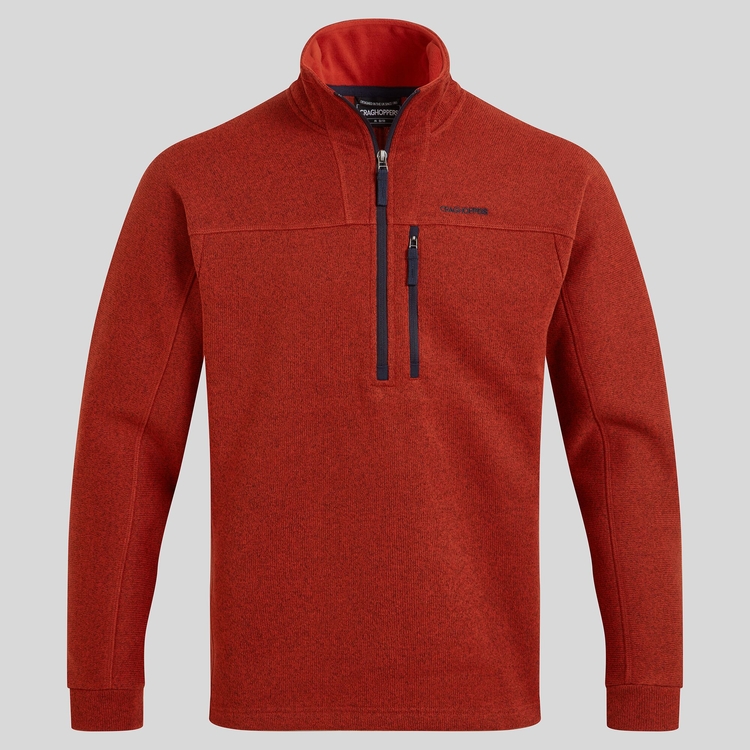 Men s Torney II Half Zip Fleece Carnelian Orange Marl Craghoppers UK