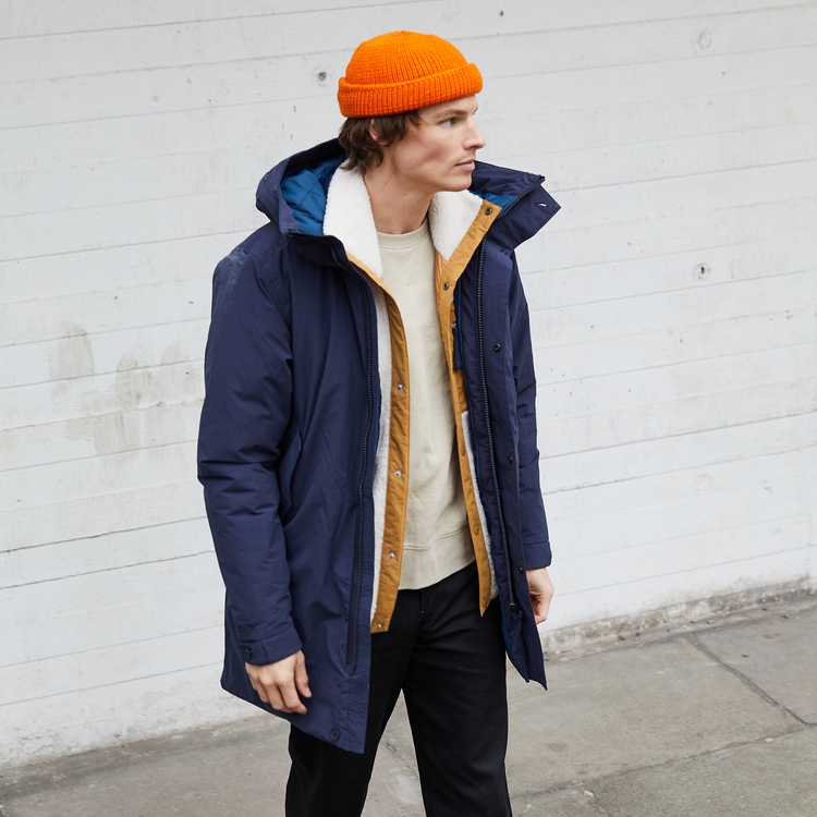 Navy insulated jacket store