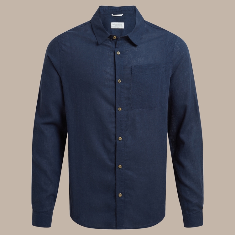 Men's NosiBotanical Alexis Long Sleeved Shirt - Blue Navy