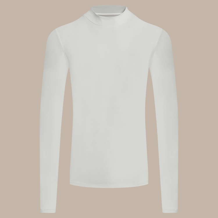 Men's NosiLife Golf Long Sleeved Mock Neck Top - White