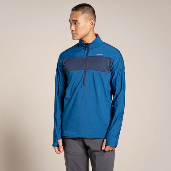 Men's NosiLife Valens Half Zip Top - Poseidon Blue