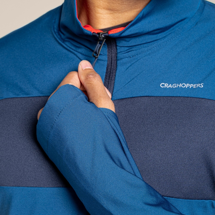 Men's NosiLife Valens Half Zip Top - Poseidon Blue