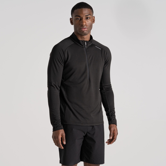Men's Dynamic Pro Half Zip T-Shirt - Black | Craghoppers UK