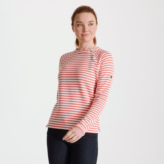 Women s Neela Crew Neck Fleece Watermelon Stripe Craghoppers ROW