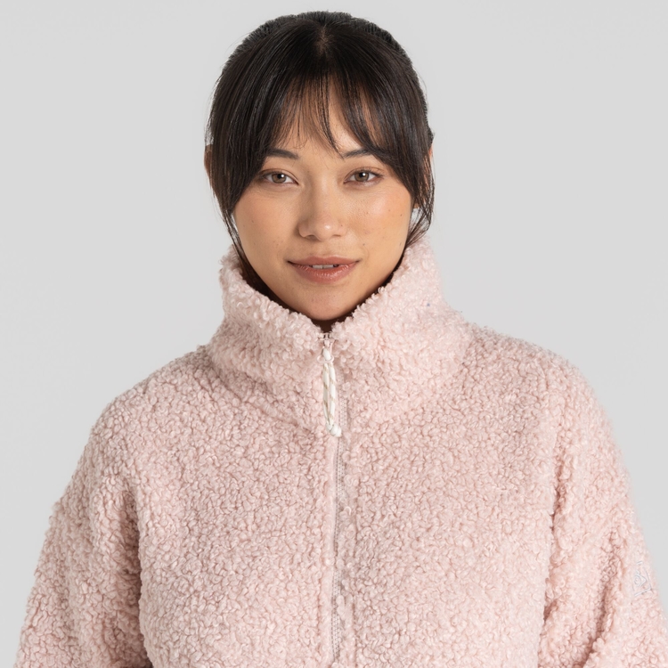 Pink half zip jacket best sale