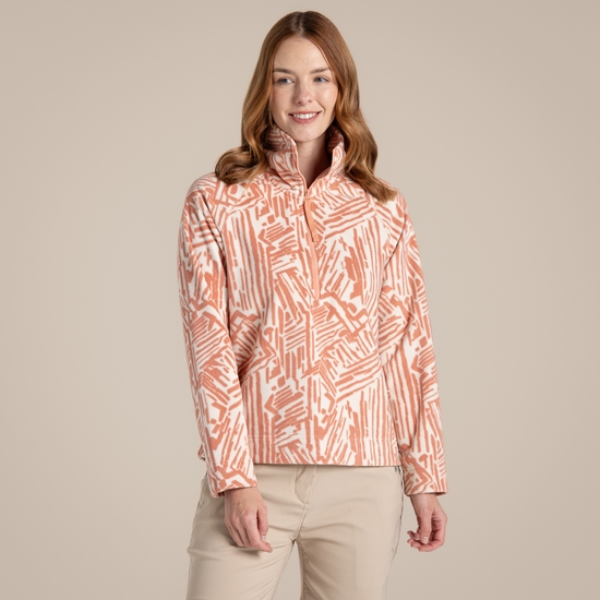 Women's Annjela Half Zip Fleece - Clay Print | Craghoppers UK