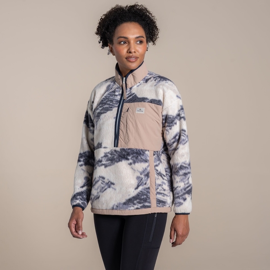 Craghopper's Women's Grange Half Zip Fleece Ecru Print Regatta UK