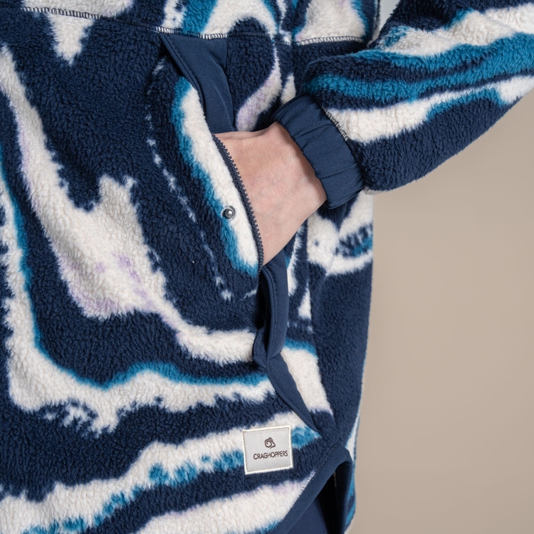 Women's Kidsy Full Zip Fleece - Dark Sapphire Print