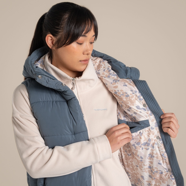 トップス MSCHF HOODED STRIPE VEST Women's Eilish Hooded Vest - Winter Sky | Craghoppers ROW