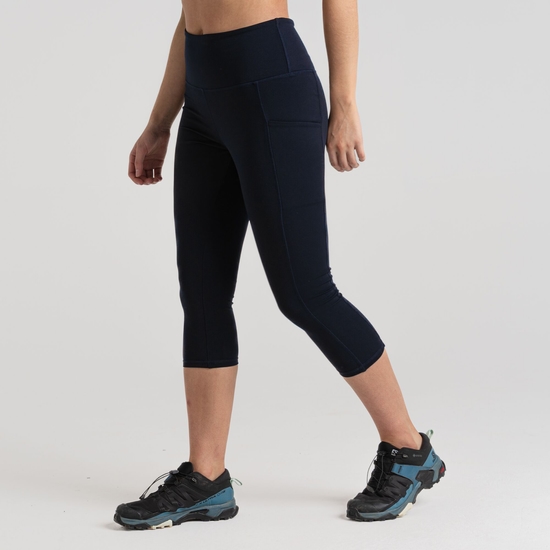 Ladies navy cropped leggings store