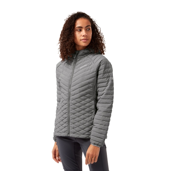 Women's Insulated ExpoLite Hooded Jacket - Soft Grey Marl | Craghoppers UK