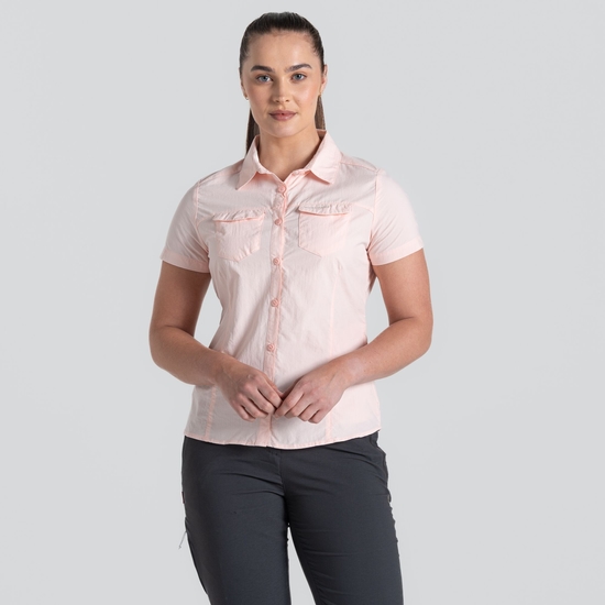 Women s NosiLife Adventure II Short Sleeved Shirt Seashell Pink