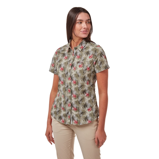 Women's NosiLife Vanna Short Sleeved Shirt - Soft Moss Print ...