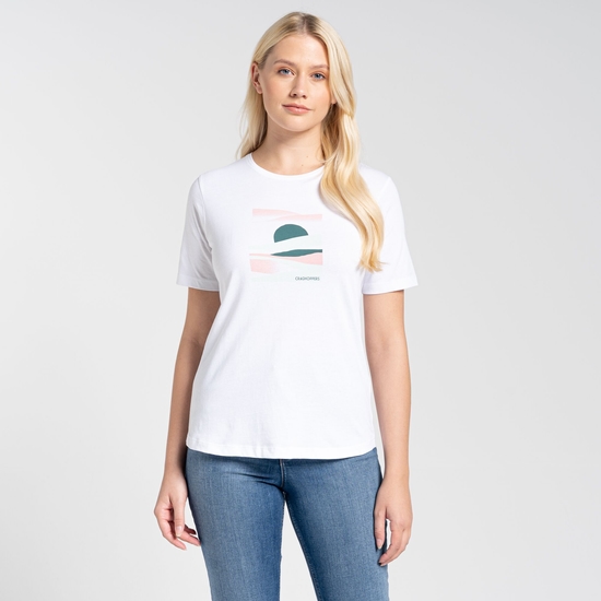 Women's Ally Short Sleeved T-Shirt - Optic White Sunset