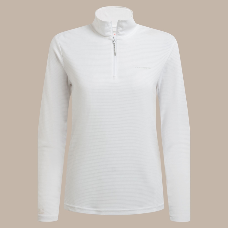 Women's NosiLife SolarShield+ Half Zip Top - White | Craghoppers ROW