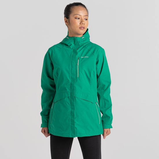 Womens green waterproof jacket top