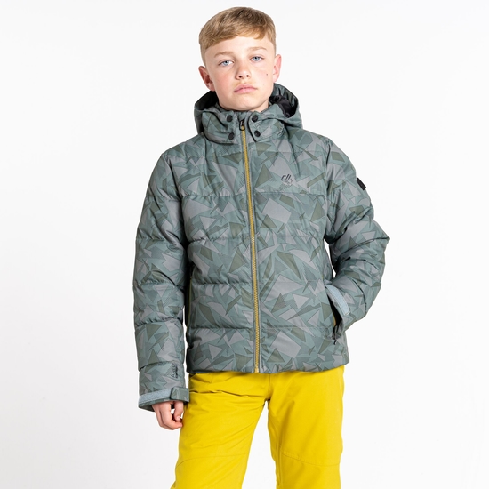 Boys' About Ski Jacket Green Geo Print