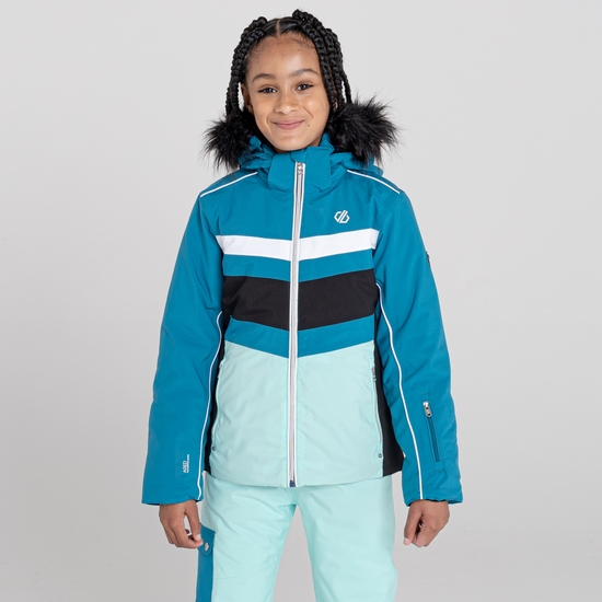 Girls' Belief Recycled Waterproof Ski Jacket Dark Methyl Black