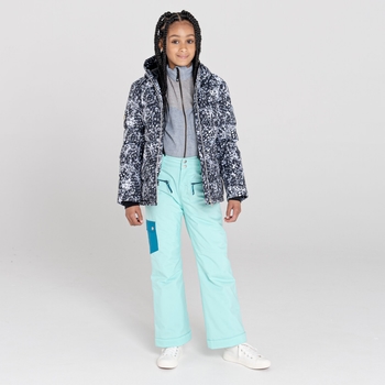 Girls' Verdict Waterproof Insulated Ski Jacket Black and White Snow Leopard Print