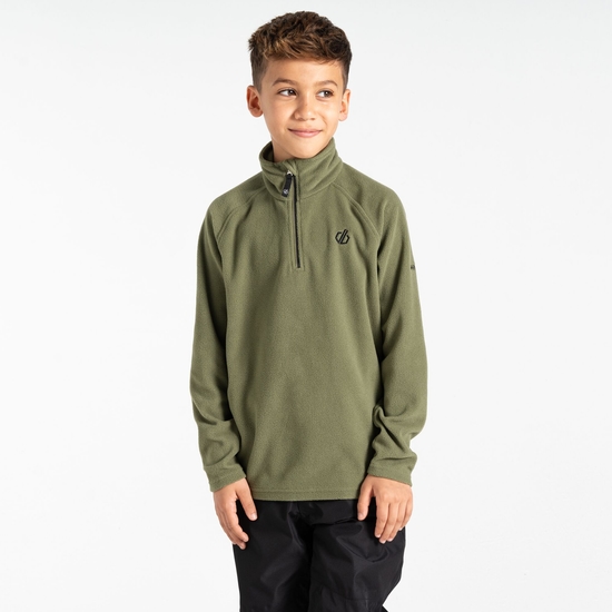 Polaire légère Junior FREEHAND avec ouverture 1/2 zip Olive Verte