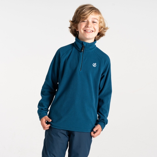 Kinder Freehand Fleece mit halblangem Reißverschluss Stahlblau
