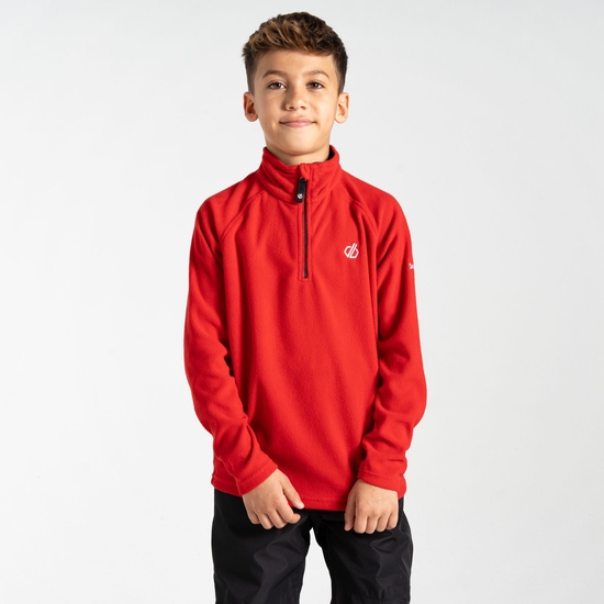 Polaire légère Junior FREEHAND avec ouverture 1/2 zip Rouge
