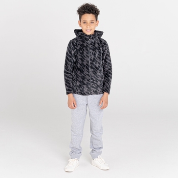 Kids' Gambol Hooded Full Zip Fleece Black Shard Print