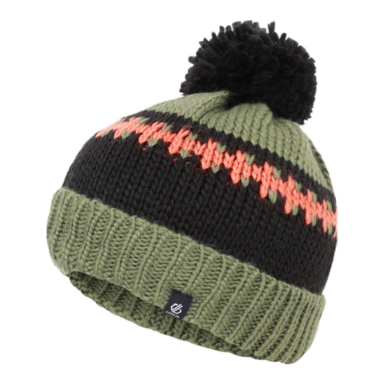 Bonnet à pompon Enfant BOFFIN  Vert Olive Et Noir