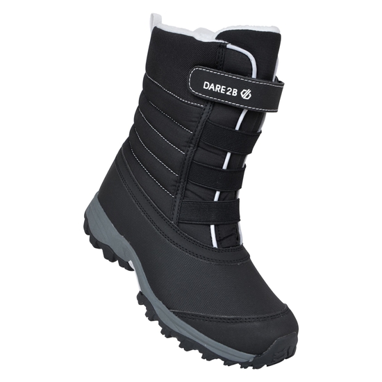 Kids' Skiway II Fleece Lined Snow Boots Black White