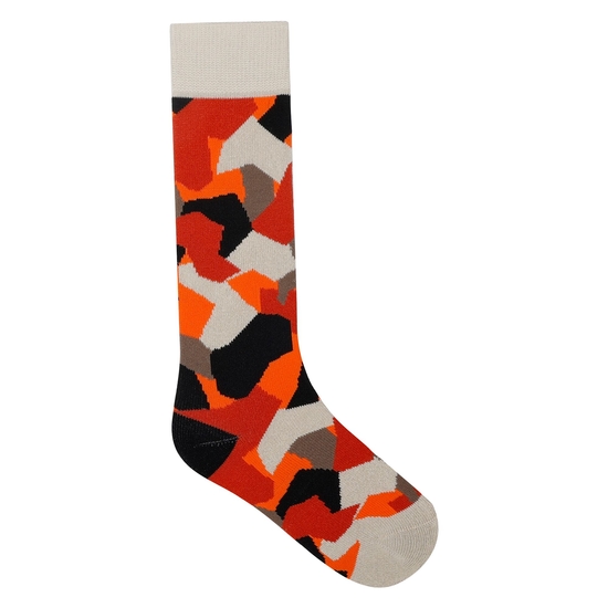 Enfant Chaussettes de ski à imprimé Orange