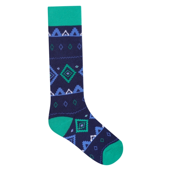 Enfant Chaussettes de ski à imprimé Vert