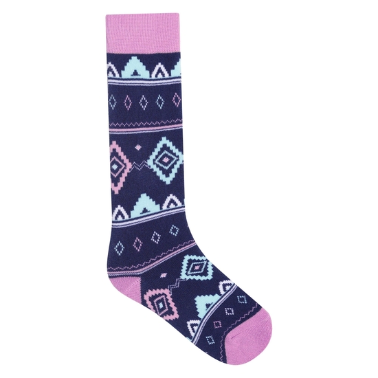 Enfant Chaussettes de ski à imprimé Vert