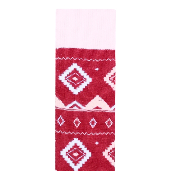 Kids' Printed Ski Socks Berry Pink Rose