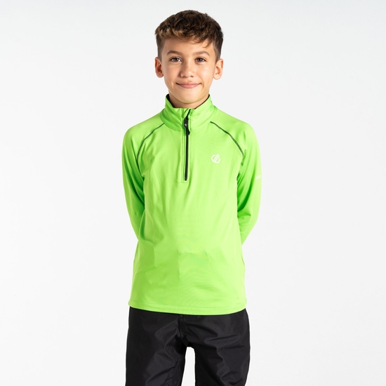 Sous-couche Junior stretch extensible et légère avec ouverture 1/2 zip Vert D'Eau